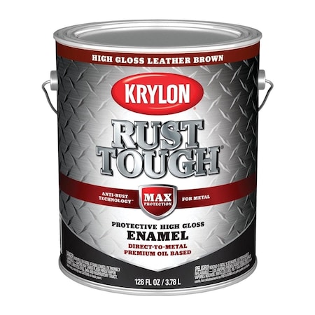 Krylon Rust Tough Oil-Based Gloss Rust Control Enamel, Brown, 1 Gal. K09740008